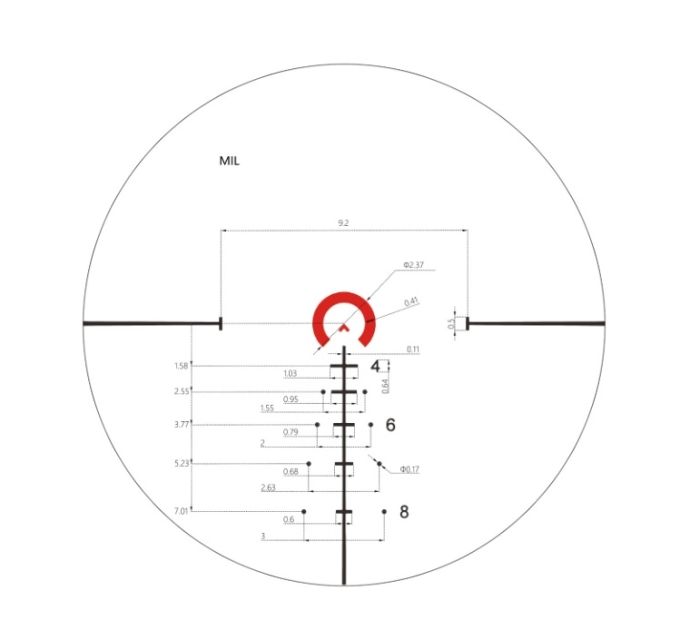 Приціл оптичний XD Precision Black-C.Q.B F1 1-6x24 сітка BDC