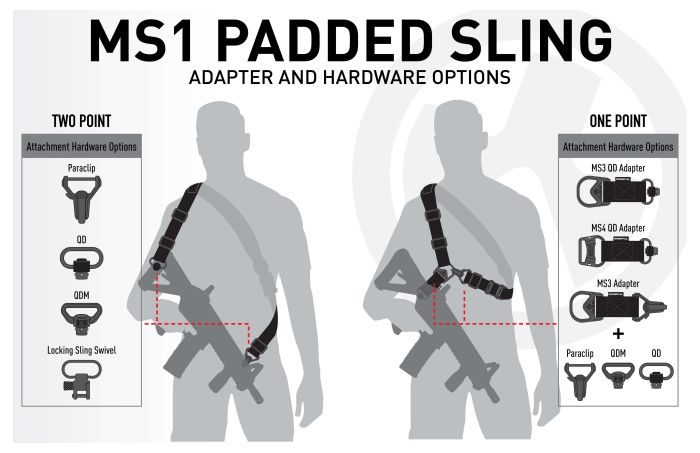 Ремінь рушничний двоточковий Magpul MS1 Padded Black MAG545-BLK