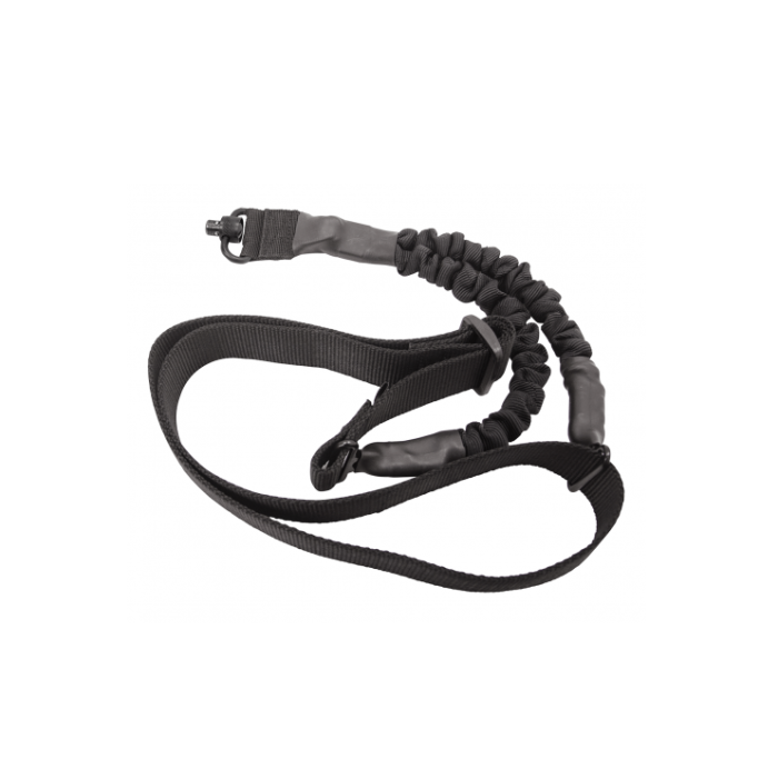 Ремінь рушничний Leapers Bungee 1-точковий з QD-антабками Black PVC-GB507B