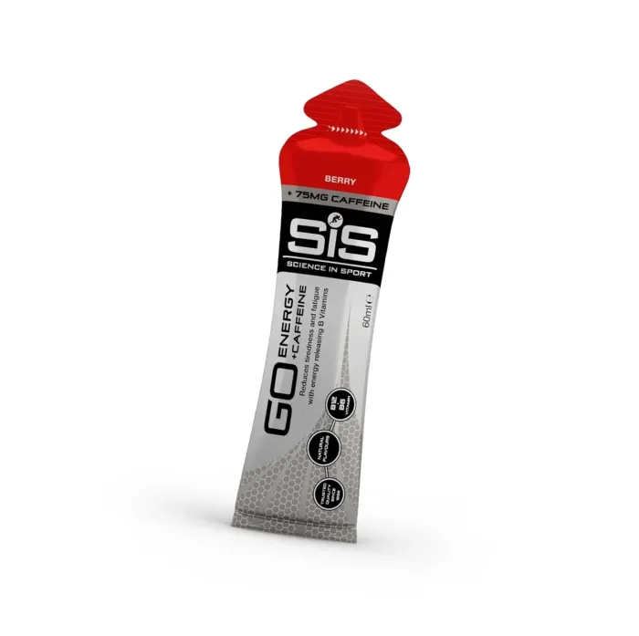 Пітний кофеїновий гель Science in Sport (SiS) GO Energy + Caffeine Gel 60 мл, 75 мг кофеїну, смак ягода Berry