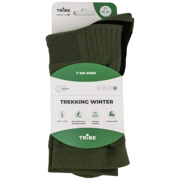 Шкарпетки Tribe Trekking Winter Olive T-KB-0009