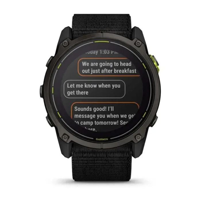 Смарт-годинник Garmin Enduro 3 з чорним нейлоновим ремінцем UltraFit