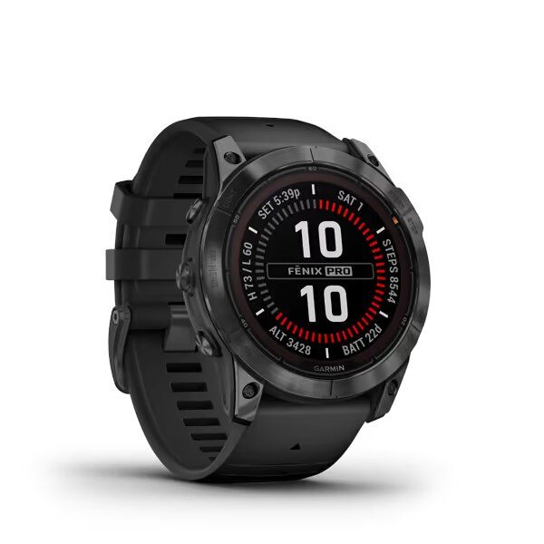 Смарт-годинник Garmin Fenix 7X Pro – Solar Edition сланцевий сірий з чорним ремінцем