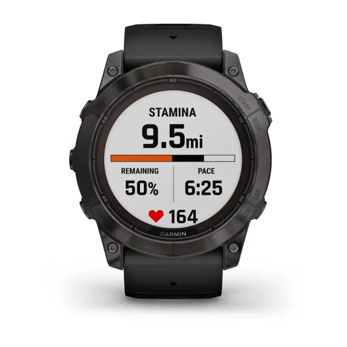 Смарт-годинник Garmin Fenix 7X Pro Sapphire Solar Edition темно-сірий титан DLC Carbon з чорним ремінцем