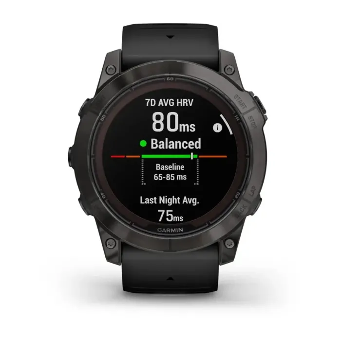 Смарт-годинник Garmin Fenix 7X Pro Sapphire Solar Edition темно-сірий титан DLC Carbon з чорним ремінцем