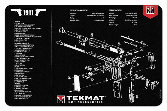 Килимок для чистки зброї Tekmat Gun Cleaning Mat 1911