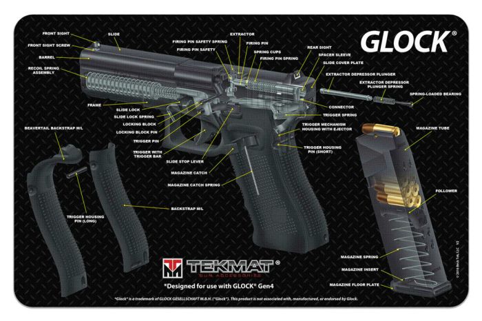 Килимок для чистки зброї Tekmat Glock Cut Away
