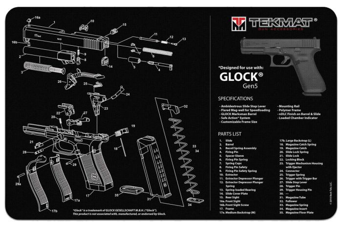 Килимок для чистки зброї Tekmat Gun Cleaning Mat Glock Gen5