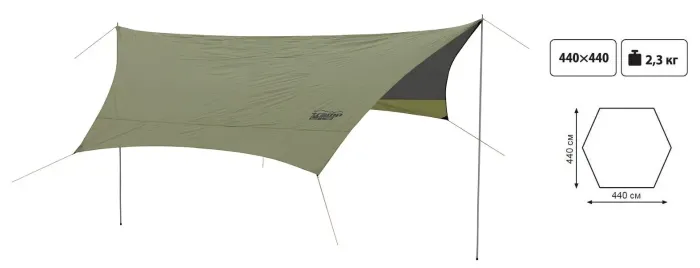 Тент зі стійками Tramp Lite Tent Green UTLT-034