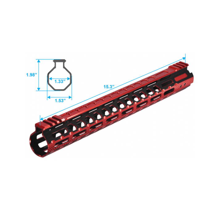 Цівка Leapers UTG PRO Ultra Slim15" для AR15 M-LOK Black/Red
