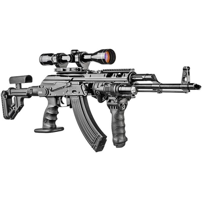 Приклад FAB Defense UAS-AKMS для Сайги складаний вліво з регульованою щокою
