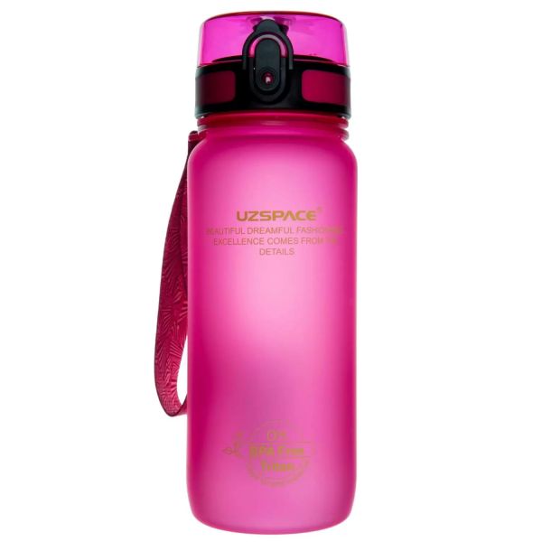 Пляшка для води Uzspace Colorful Frosted-Tritan 650 мл 3037 (колір - рожевий)